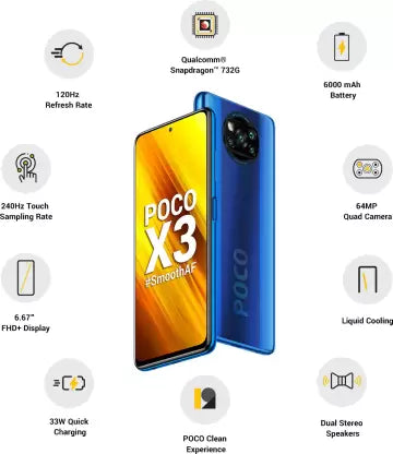 POCO X3 (Cobalt Blue, 64 GB) (6 GB RAM) POCO X3 (Cobalt Blue, 64 GB) (6 GB RAM)